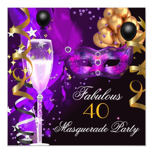 Fabulous Purple Gold Black Masquerade Party Card | Zazzle Fabulous Purple Gold Black Masquerade Party Card | Zazzle