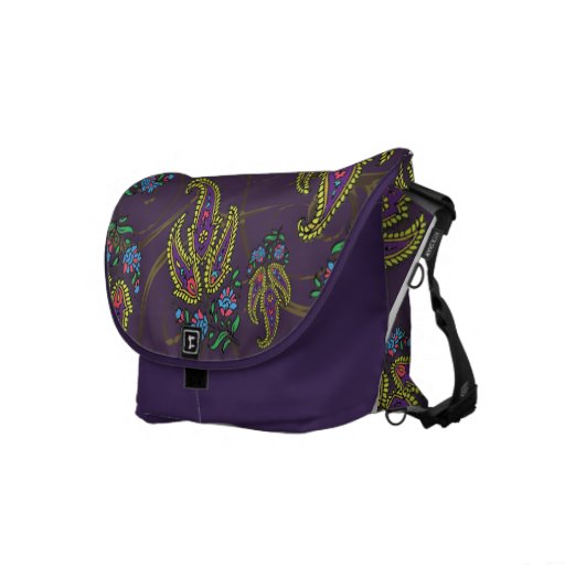 Fabulous Purple Paisley Messenger Bag by Rickshaw