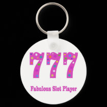 Fabulous Slot Player Pink 777 Keychain