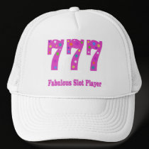 Fabulous Slot Player Pink 7's Flowers Cap hats