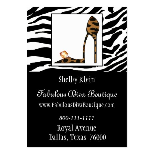 FABULOUS STILETTO Chubby Business Cards (front side)