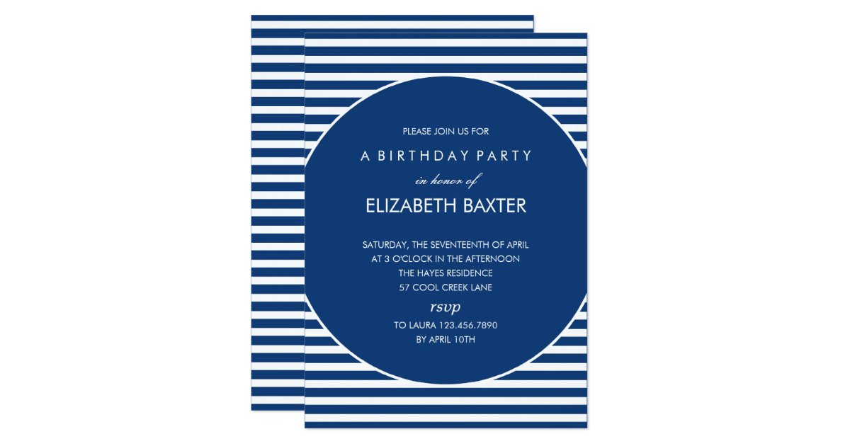 fabulous stripes general party invitation blue zazzle general party invitations