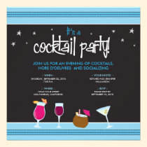 Fabulously Festive Cocktail Party (aqua) invitations