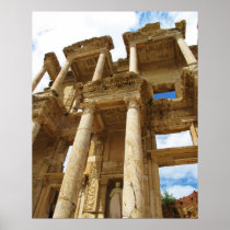 Facade of the Library of Celsus in Ephesus POSTER