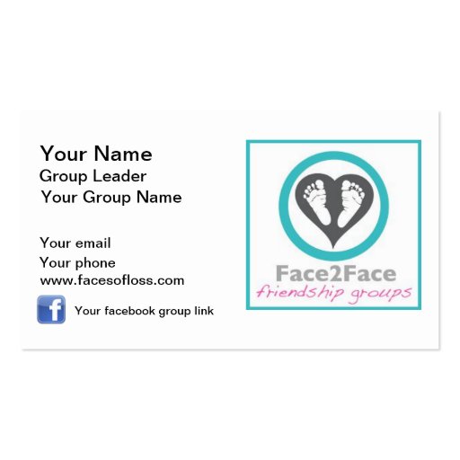 Face2Face Group Leaders Business Card (front side)