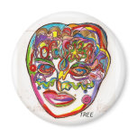 "Face 2K7" Abstract Planet Earth Face Fridge Magnet