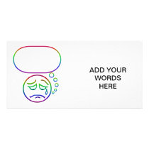 Face #6 (with speech bubble) custom photo card