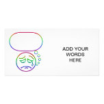 Face #6 (with speech bubble) custom photo card