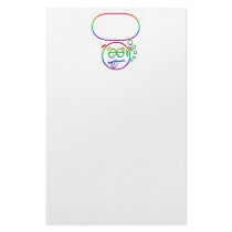 Face #9 (with speech bubble) customized stationery