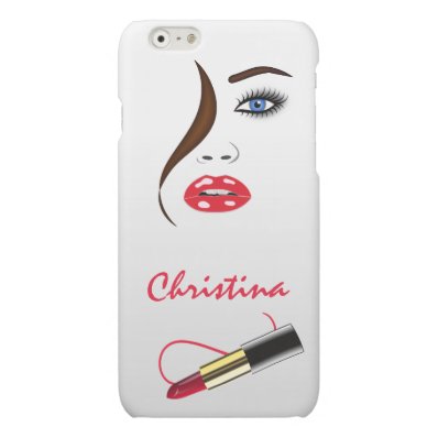 Face and Lipstick Kiss Mirror Matte iPhone 6 Cases