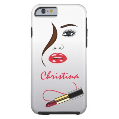 Face and Lipstick Kiss Mirror Tough iPhone 6 6S Tough iPhone 6 Case