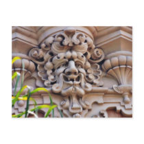 Face In Stone On Buildings Wall postcards by lifesphere Face In Stone On Buildings Wall postcards