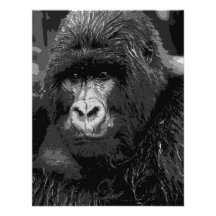 Face of Gorilla Invitations - Funny Animal Invites
