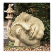 Face on hand Statue in Texas posters