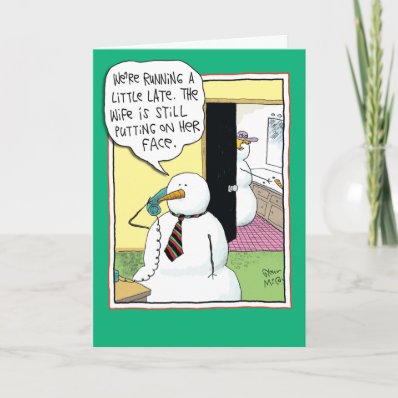 Face On Snowman Funny Card