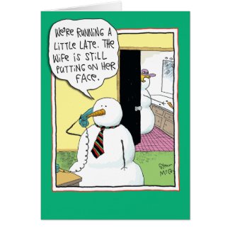Face On Snowman Funny Card