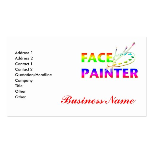 Face Painter Business Card | Zazzle