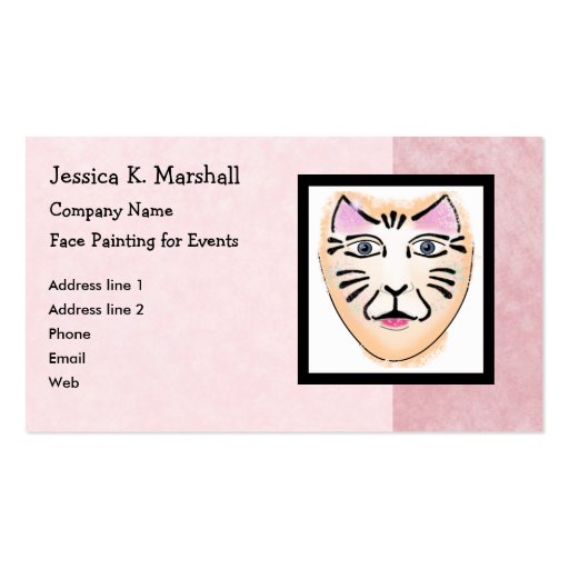 Face Painter / Fantasy Makeup Artist (Pink) Business Card Templates (front side)