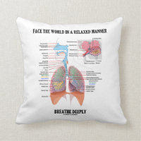 Face The World In A Relaxed Manner Breathe Deeply Throw Pillow