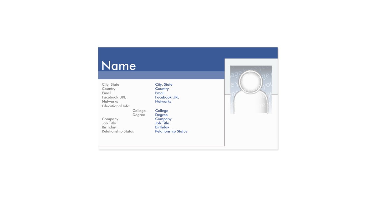 Facebook - Business Business Card : Zazzle