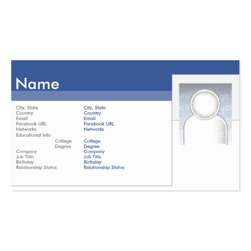 Facebook - Business Business Cards (front side)