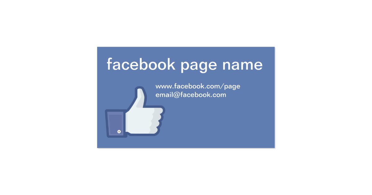 Facebook Cc0059 Business Card Zazzle