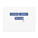 Facebook get a life postcards