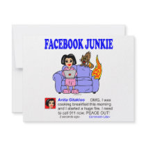 FACEBOOK JUNKIE invitations by pantsdownshirtscom FACEBOOK JUNKIE invitations
