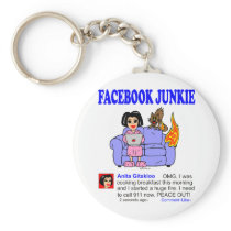 FACEBOOK JUNKIE KEY CHAIN