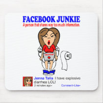 FACEBOOK JUNKIE mousepads by pantsdownshirtscom FACEBOOK JUNKIE mousepads