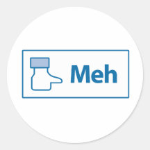 Facebook Meh Round Stickers