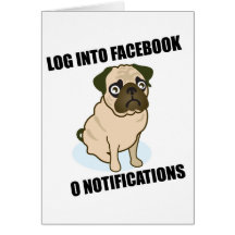 Facebook pug has 0 notifications cards