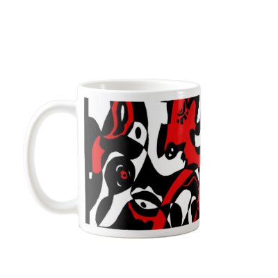 "Faces" Abstract Art Coffee Mugs by RLMdesignes