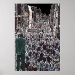 Faces in the Crowd Glasgow Scotland Poster