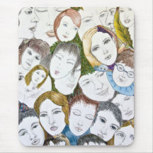 Faces in the Crowd Mouse Pad