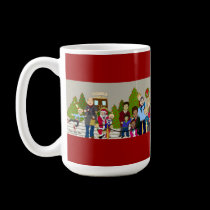 Faces of Christmas mugs