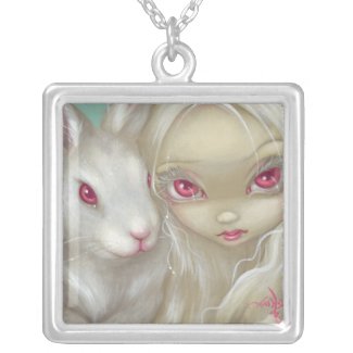 Faces of Faery 100 NECKLACE white rabbit fairy necklace