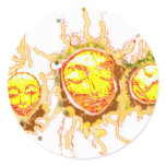 Faces of the Sun Round Stickers