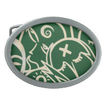 Faces Oval Belt Buckles