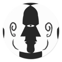 faces round sticker