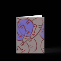Faces with Blue cards by figstreetstudio Faces with Blue cards