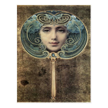 Fächer auf goldenem Grund by Louis Welden Hawkins Post Card