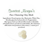 round, label, clay, face, mask, ingredients