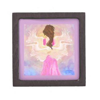Facing The Sun Angel Art by Victoria Lynn Hall Premium Keepsake Boxes