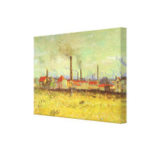 Factories at Asnieres, van Gogh, Vintage Fine Art Canvas Prints
