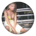 Fade to Black Round Stickers