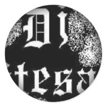 Fade to Black Round Stickers