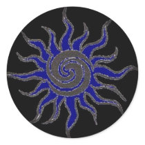 Fade to Black Round Stickers