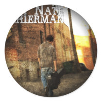 Fade to Black Round Stickers by nateschierman Fade to Black Round Stickers
