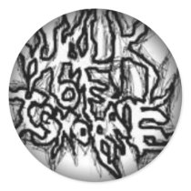Fade to Black Round Stickers